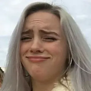 🕸 Billie Eilish Billie Eilish, Sängerin, Promi, Gesicht, Meme, Ausdruck telegram sticker