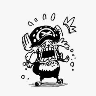 😭 Tony Tony Chopper One Piece Tony Tony Chopper, One Piece, Anime, Manga, Dessin animé, Drôle, Choqué, Réaction whatsapp sticker