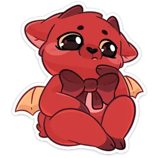 🤔 Cartoon, Dier, Schattig, Draak, Vleugels, Lief telegram sticker