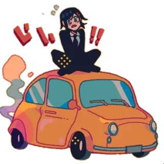 🌟 ギリ 애니메이션, 자동차, 귀여운, 카와이 whatsapp sticker