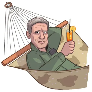 🍹 persoon, hangmat, drankje, ontspanning, man telegram sticker