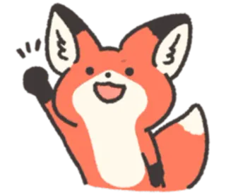 🙋‍♂️ 狐狸, 动物, 可爱, 友善, 卡通 telegram sticker