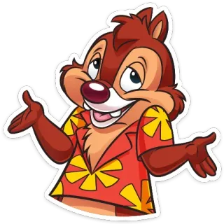 🤷‍♂️ Dale chipmunk, cartoon, disney, chip, hawaiian shirt, indifferent telegram sticker