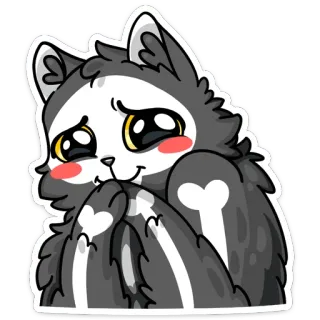 😊 gato, dibujos animados, animal, lindo, peludo, pegatina whatsapp sticker