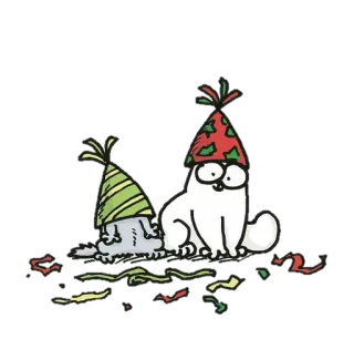 🎂 cat, party, celebration, hats, cartoon whatsapp sticker