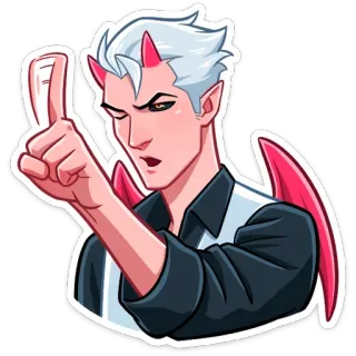 🤫 diable, démon, cornes, geste, personnage, anime, manga whatsapp sticker