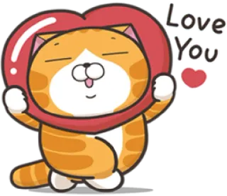 😝 Love You Katze, Liebe, Herz, Süß, Tier, Valentinstag telegram sticker