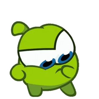 💡 Om Nom Cut the Rope Om Nom, Cut the Rope, nhân vật, xanh lá, dễ thương, hoạt hình telegram sticker