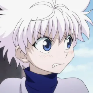 🍶 Killua Zoldyck Hunter x Hunter anime, desenho animado, killua, hunter x hunter, cabelo branco, fofo, menino telegram sticker
