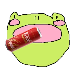 🥤 КВАС กบ, ควาส, เครื่องดื่ม, เครื่องดื่ม, การ์ตูน, สัตว์ telegram sticker