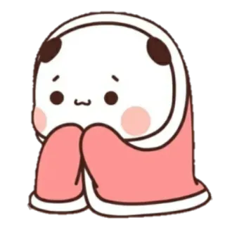 💘 uroczy, panda, koc, kawaii, kreskówka, naklejka telegram sticker
