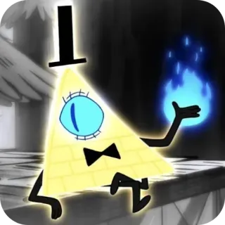 👁 Bill Cipher Gravity Falls บิล ไซเฟอร์, Gravity Falls, การ์ตูน, สามเหลี่ยม, หมวก, ปีศาจ telegram sticker