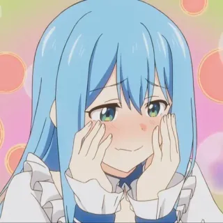 😔 Anime, Blush, Lucu, Kawaii, Gadis telegram sticker