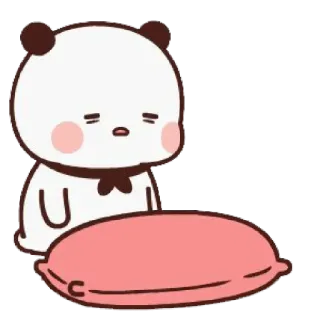 🐼 Панда, Милый, Подушка, Сонный, Мультфильм telegram sticker