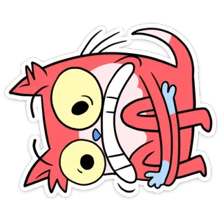 😬 ステッカー, 漫画, キャラクター, イラスト, 面白い, 猫, ピンク telegram sticker