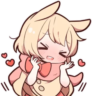 😍 动漫, 可爱, 卡哇伊, 爱心, Q版, 卡通, 表情 telegram sticker
