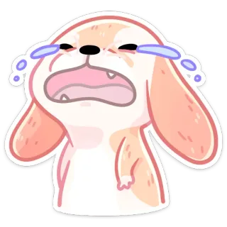😭 llorando, triste, cachorro, perro, lágrimas, emocional telegram sticker