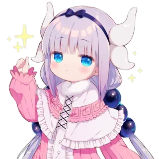 😍 Kanna Kamui Miss Kobayashi's Dragon Maid Anime, Carino, Drago, Chibi, Kanna Kamui, Miss Kobayashi's Dragon Maid telegram sticker