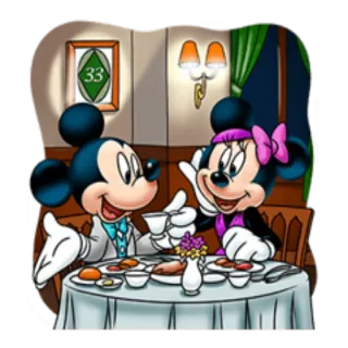 💑 Mickey Mouse Desenho animado, Jantar, Disney, Mickey Mouse, Minnie Mouse telegram sticker