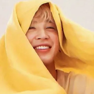 ☺ person, smiling, face, yellow, blanket telegram sticker