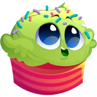 💚 カップケーキ, 食べ物, デザート, 漫画, かわいい, カワイイ, 甘い telegram sticker
