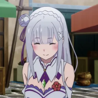 😊 Emilia Re:Zero Anime, Emilia, Re:Zero, fofa, Waifu telegram sticker