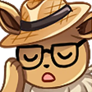 🤓 Eevee pokemon, anime, dibujos animados, Eevee, lindo, animal, sombrero, gafas telegram sticker