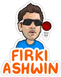 🎾 FIRKI ASHWIN Cricket, Sport, Cartoon, Sticker, Indien, Indischer Cricket, Ashwin telegram sticker