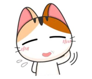 😅 chat, mignon, autocollant, emoji, salut, dessin animé, joyeux whatsapp sticker