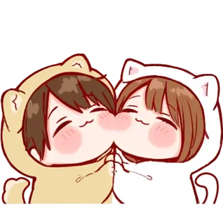 💞 cute, kawaii, couple, anime, cartoon, love, friendship telegram sticker