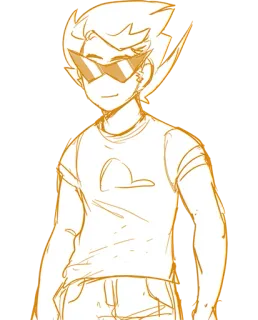 ✏ Dirk Strider Homestuck Anime, Kreskówka, Postać, Dirk Strider, Homestuck, Okulary, Poza telegram sticker