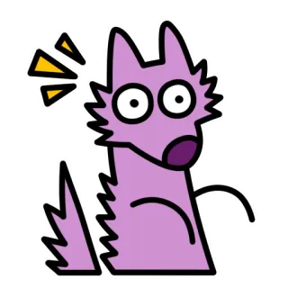 😳 dessin animé, animal, autocollant, chien, loup, surprise, choqué telegram sticker