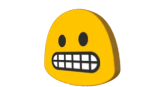 😬 emoji, yellow, face, grin telegram sticker