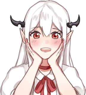 😀 Anime, Iblis, Gadis, Karakter, Imut, Senang telegram sticker