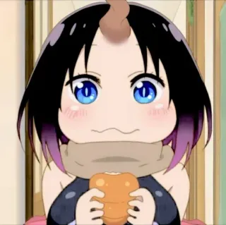 💈 Ilulu Miss Kobayashi's Dragon Maid Anime, Dragón, Lindo, Ilulu, Kawaii telegram sticker