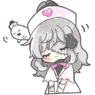 😌 Anime, Sticker, Dibujo animado, Lindo, Personaje, Doctor, Enfermera, Monstruo telegram sticker