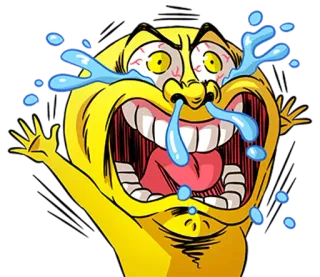 😱 Emoji, Khóc, Hoạt hình, Khuôn mặt, Biểu cảm, Buồn, Đẫm lệ telegram sticker