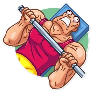 😡 kebugaran, gym, angkat besi, latihan, kartun telegram sticker
