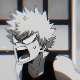 💣 Bakugo My Hero Academia 动漫, 我的英雄学院, 爆豪, 生气, 吼叫 telegram sticker