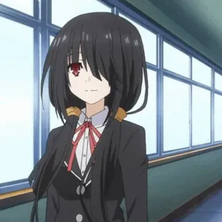 🍷 Kurumi Tokisaki Date A Live anime, girl, school uniform, kurumi tokisaki, date a live telegram sticker
