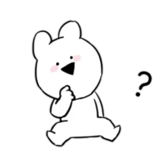 😮 oso, dibujos animados, pregunta, pensando, lindo, sticker telegram sticker