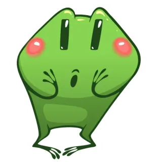 😯 rã, fofo, animal, verde, desenho animado telegram sticker