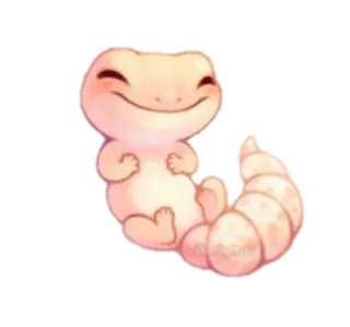 😊 süß, Eidechse, Cartoon, fröhlich, Tier telegram sticker