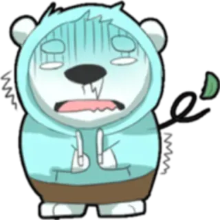 ❄️ Cartoon, Traurig, Erschöpft, Ängstlich, Schwitzen, Nervös telegram sticker