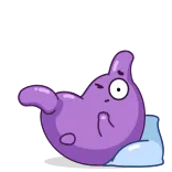 🤭 estômago, órgão, roxo, indisposto, doente telegram sticker