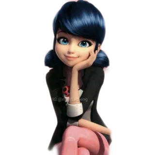 😘 Marinette IG: @nya.cheng 만화, 소녀, 캐릭터, 미라큘러스 레이디버그, 마리네뜨 뒤팽-젱 whatsapp sticker