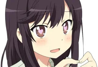 😍 Anime-Mädchen, süß, Liebe, Herzaugen, Anime, Cartoon telegram sticker