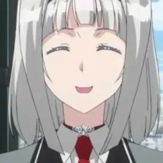 😁 Anime, Mädchen, lächelnd, fröhlich telegram sticker
