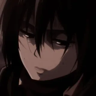 🧣 Mikasa Ackerman Attack on Titan Anime, L'Attaque des Titans, Mikasa Ackerman, Fille, Personnage whatsapp sticker