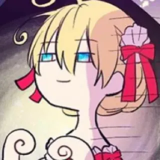 👑 Anime, Personnage, Dessin animé, Mignon, Cheveux blonds telegram sticker